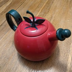 1990s Red Tomato Copco Whistling Tea Kettle